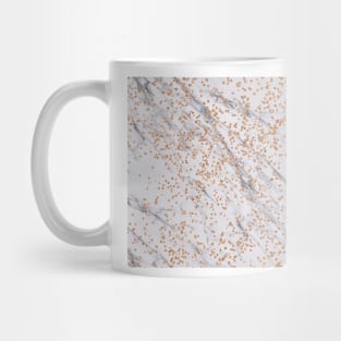 Rose gold diamond confetti on marble Mug